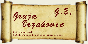 Gruja Brzaković vizit kartica